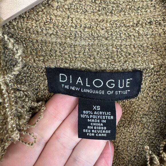 Dialogue Sweater Womens Size XS Brown Acrylic Blend Boucle Fringe Cardigan NWT - Picture 7 of 15
